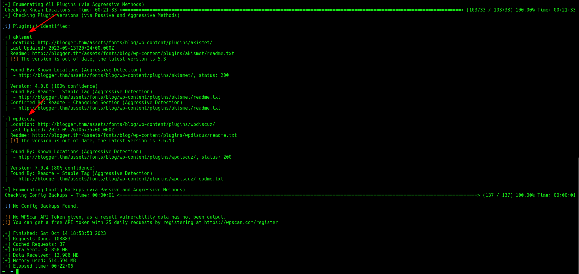 WPScan plugin detection