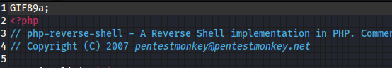 Reverse shell uploaded